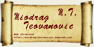 Miodrag Teovanović vizit kartica